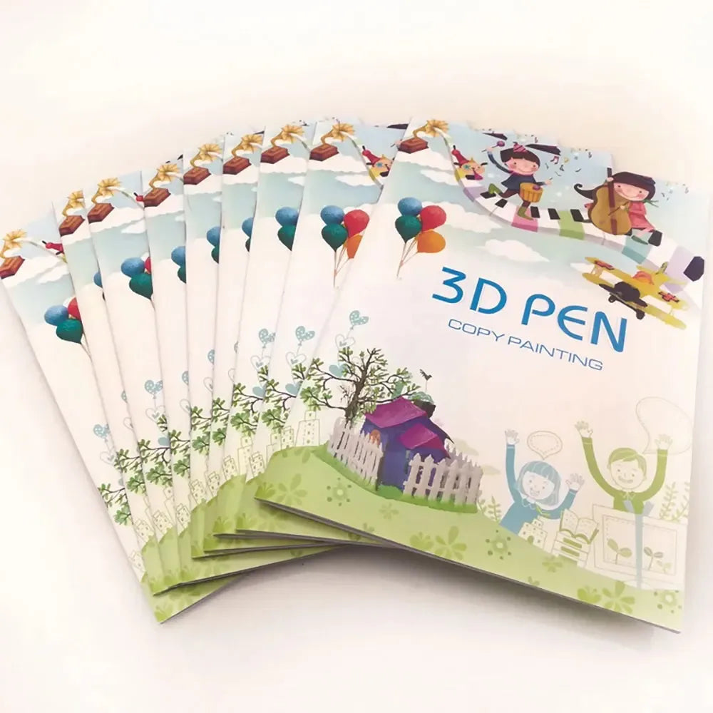 3D Printing Pen Silicone Template and Coloring Book with Reusable Colorful 22-Pattern Thick Paper Drawing Templates.