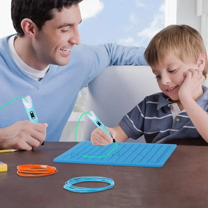3D Printing Pen Silicone Design Mat with 2 Finger Protectors Template Drawing Tools Silicone Pad Drawing Tools for Kids Adults