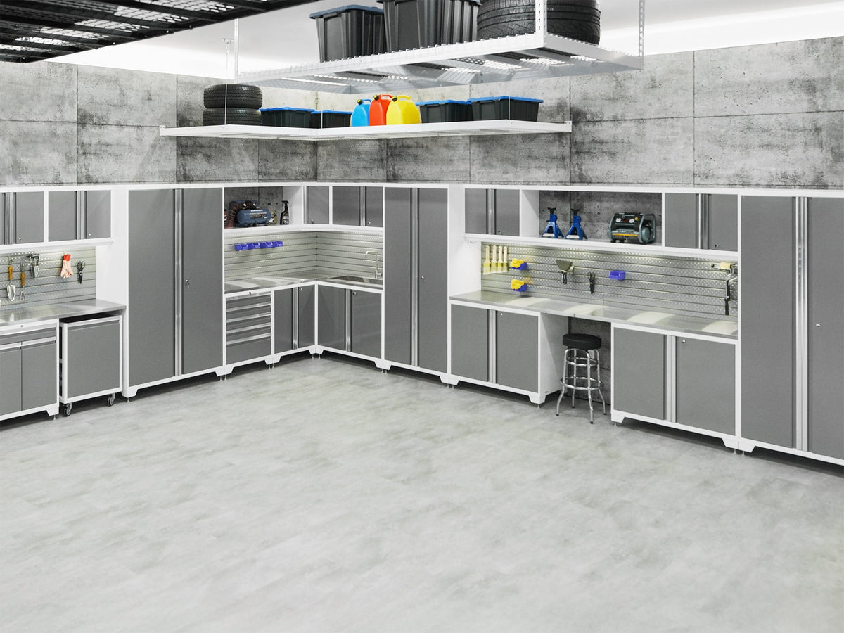 Transform Your Garage with the Pro Series 10PC Heavy-Duty Cabinet Set – Premium 18-Gauge Steel, Fully-Welded and Spacious 192" W X 24" D X 84.75" H Design