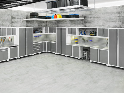 Transform Your Garage with the Pro Series 10PC Heavy-Duty Cabinet Set – Premium 18-Gauge Steel, Fully-Welded and Spacious 192" W X 24" D X 84.75" H Design