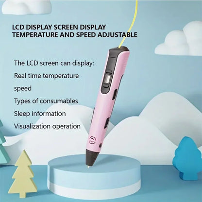 New 3D Printing Pen Children DIY Painting Toys Upgraded LCD Screen Creative Handmade Toys Niche Holiday Gift PLA Filagment
