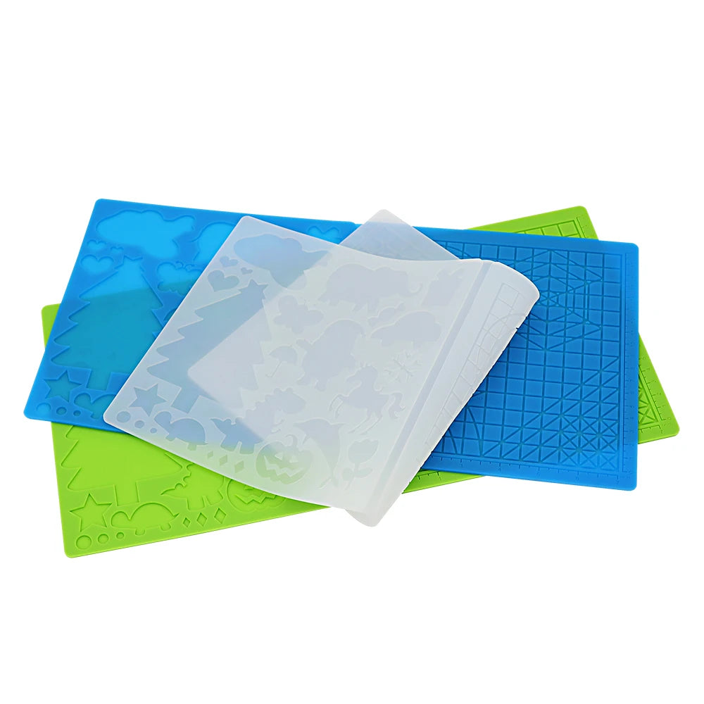 3D Printing Pen Silicone Design Mat with 2 Finger Protectors Template Drawing Tools Silicone Pad Drawing Tools for Kids Adults