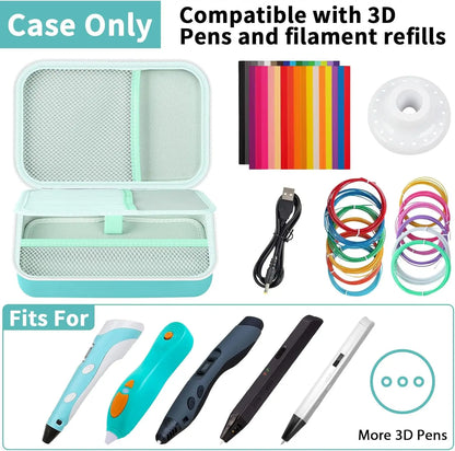 Universal 3D Pen Case Compatible with SCRIB3D P1/Advanced,For MYNT3D Super/Professional,For 3Doodler Start+/Flow/Pro 3D Printer