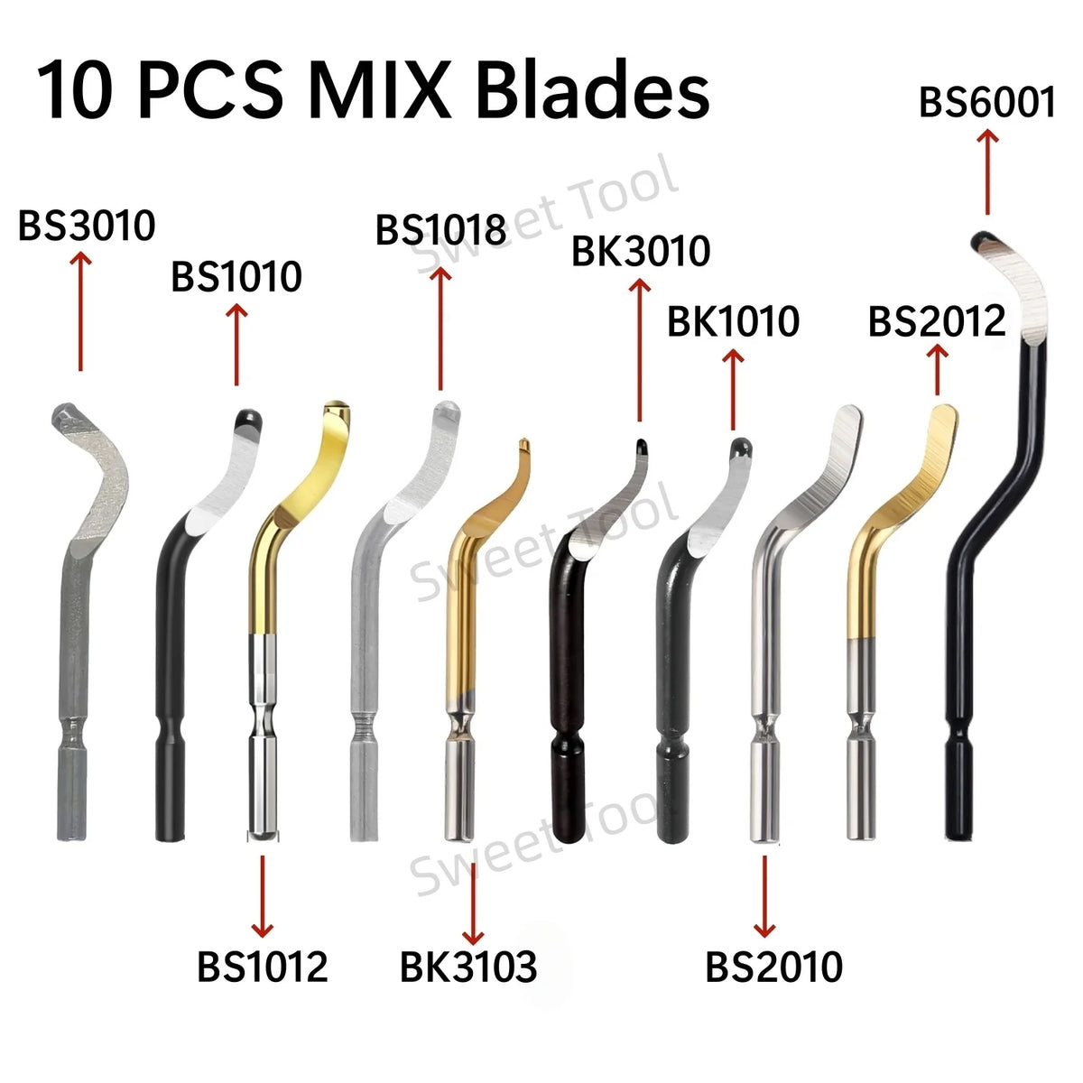 Deburring Tool Kit RB1228 with 10 MIX Blades Burr Remover Metal Hand Tool Set for Copper Aluminum Plastic Anti-Slip Burr Handle