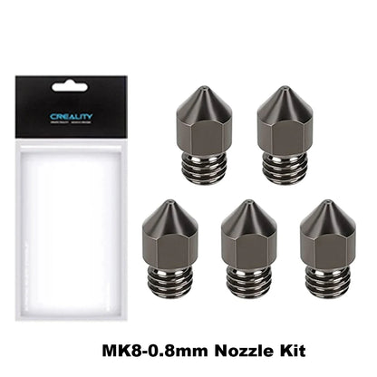 5PCS Hardened Steel MK8 Nozzle 0.4Mm Hotend Extruder All Metal Nozzle for Cr-10/Ender 3/Ender 3S/5/6 3D Printer 1.75Mm