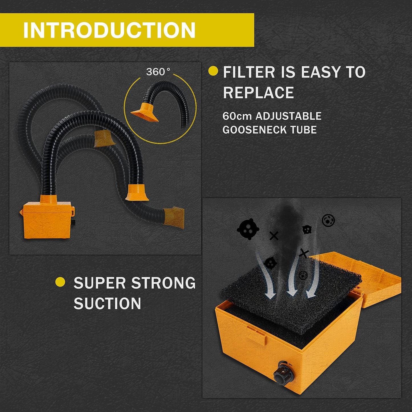 Strong Suction Smoke Absorber for Soldering, Welding, 3D Printing - Extractor...
