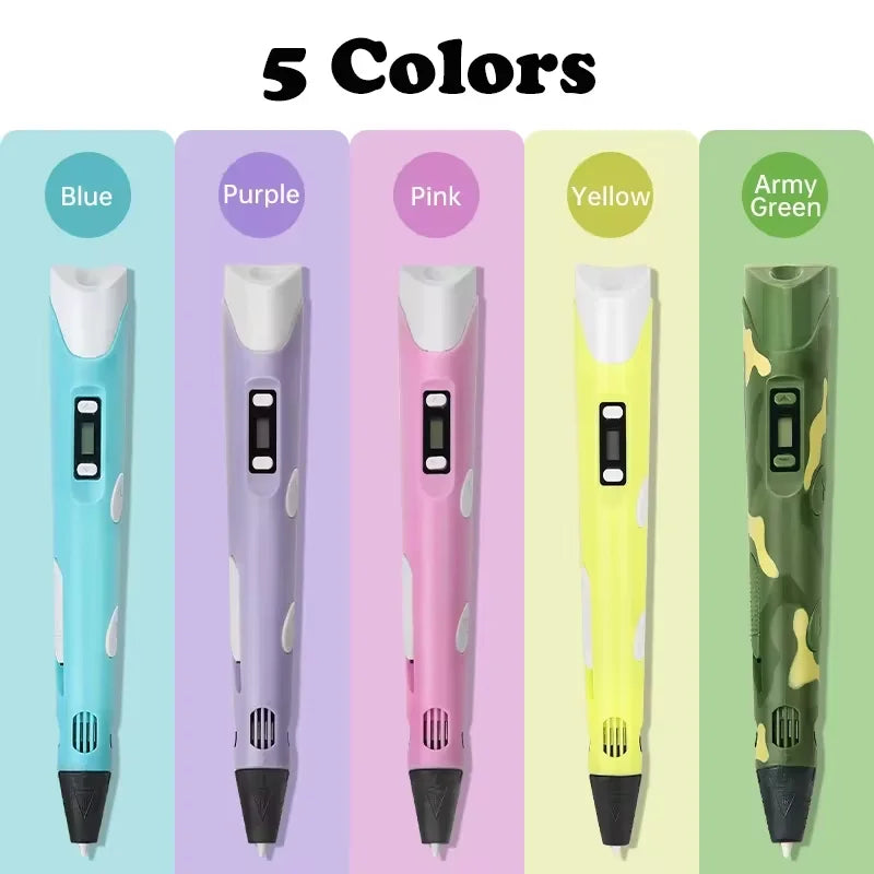 New Generation LED Display Electronic 3D Printing Pen Three-Dimensional Graffiti Painting Tool DIY Smart Toy Birthday Gift