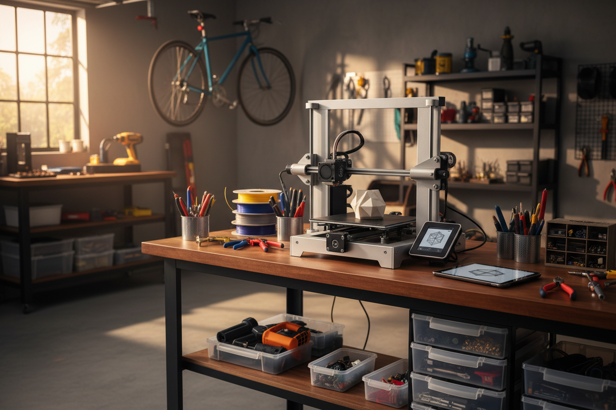 3D Printer in Home Garage Setting