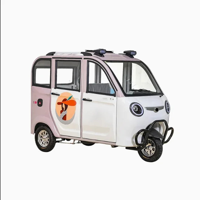 4 Door 3 Seat Passenger Tricycle Close Cabin Scooter Tricycle Motorcycle Adult Electric Tricycle
