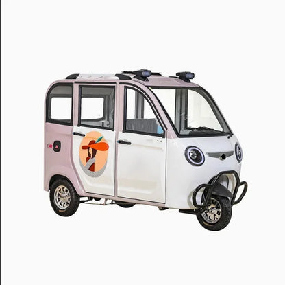 4 Door 3 Seat Passenger Tricycle Close Cabin Scooter Tricycle Motorcycle Adult Electric Tricycle