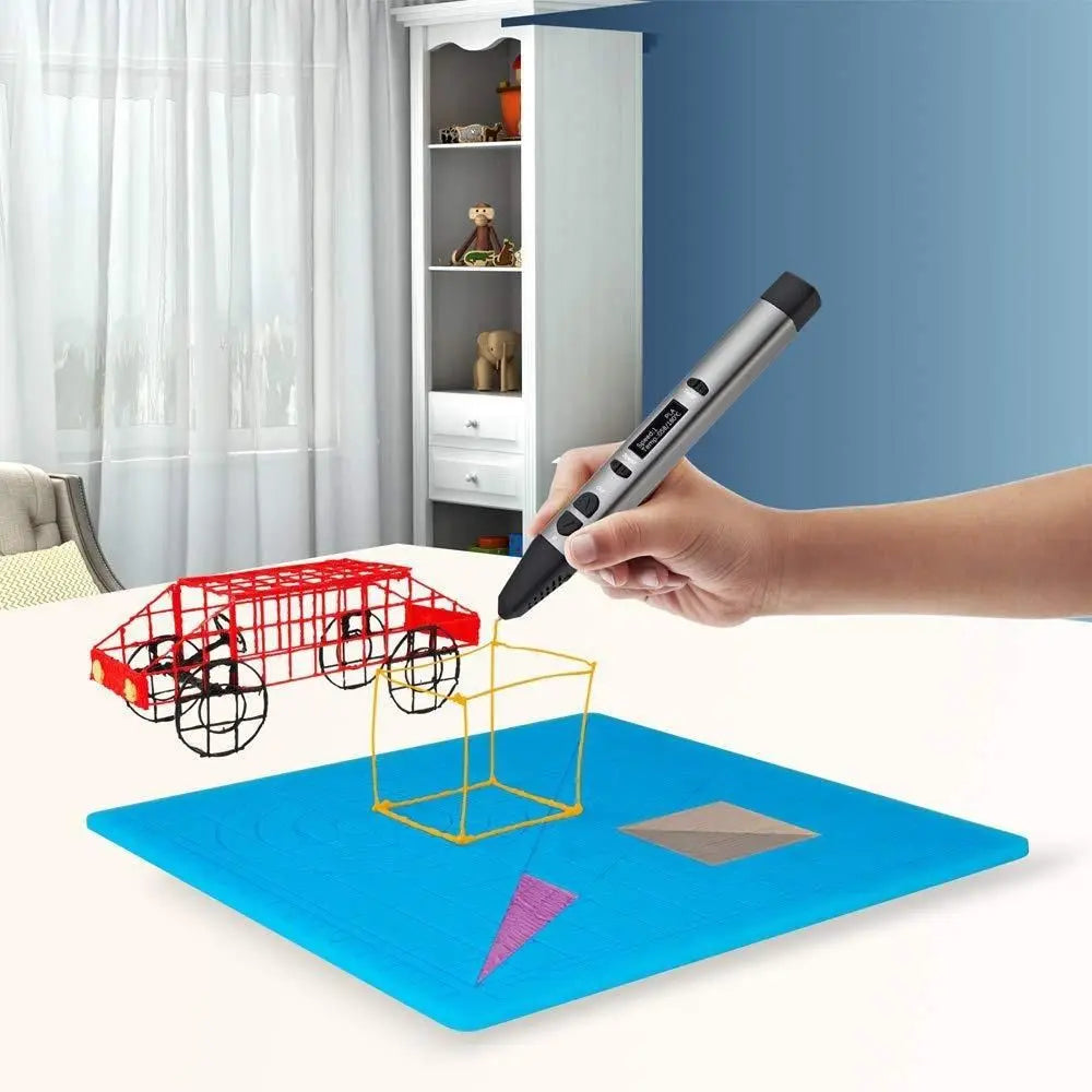 3D Printing Pen Silicone Design Mat with 2 Finger Protectors Template Drawing Tools Silicone Pad Drawing Tools for Kids Adults