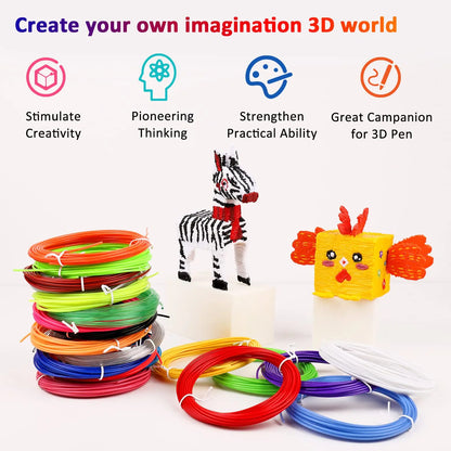 3D Printing Pen DIY Drawing Paiting with LCD Screen Compatible PLA Filament Toys Safe with 9M PLA Christmas Birthday Gift Toys