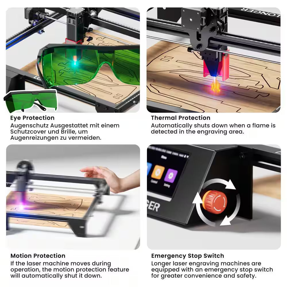 10-Watt Laser Cutter Engraver CNC Machine 15.7 In. X 15.7 In. Working Area 32-Bit Motherboard