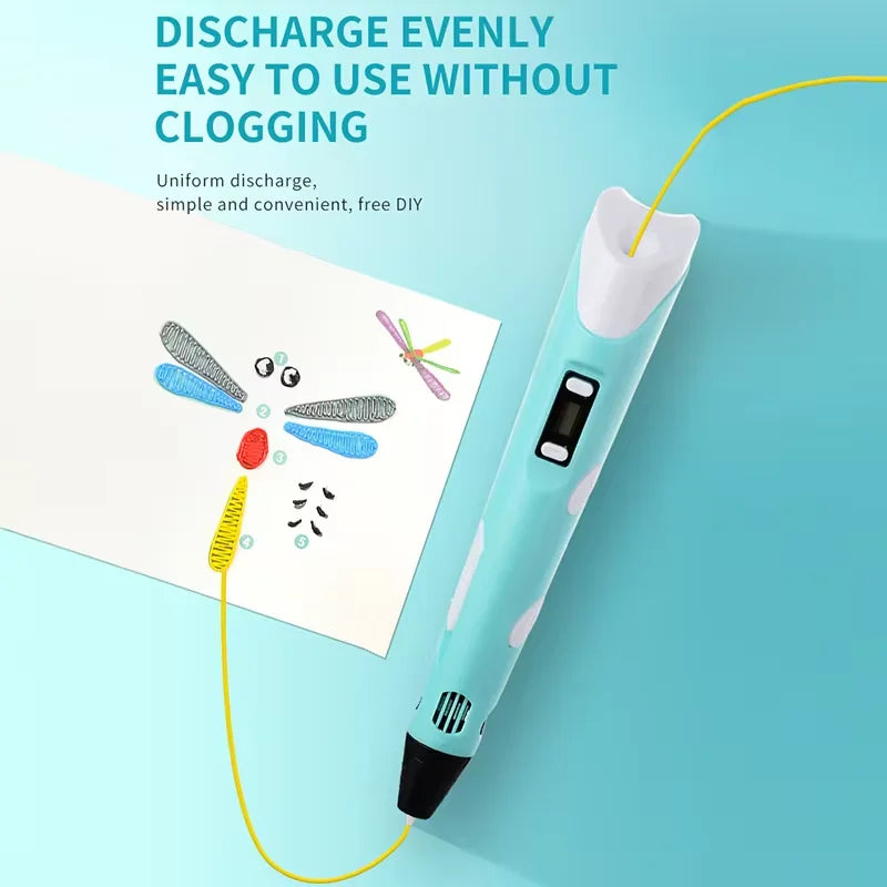 New Generation LED Display Electronic 3D Printing Pen Three-Dimensional Graffiti Painting Tool DIY Smart Toy Birthday Gift