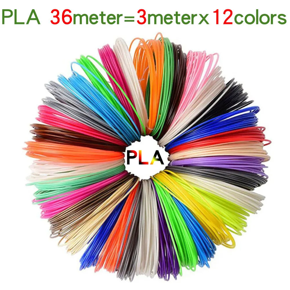 PLA 3D Printing Pen Filament 10/12Colors Diameter 1.75Mm 18M 36M 50M Drawing Tasteless Plastic Materials for 3D Printer 3D Pens