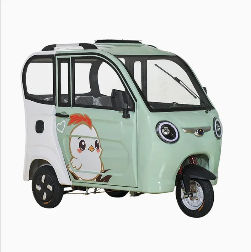 4 Door 3 Seat Passenger Tricycle Close Cabin Scooter Tricycle Motorcycle Adult Electric Tricycle