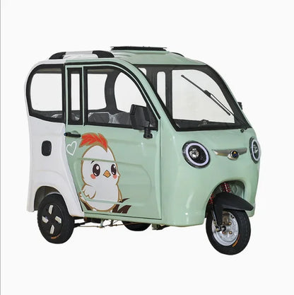 4 Door 3 Seat Passenger Tricycle Close Cabin Scooter Tricycle Motorcycle Adult Electric Tricycle