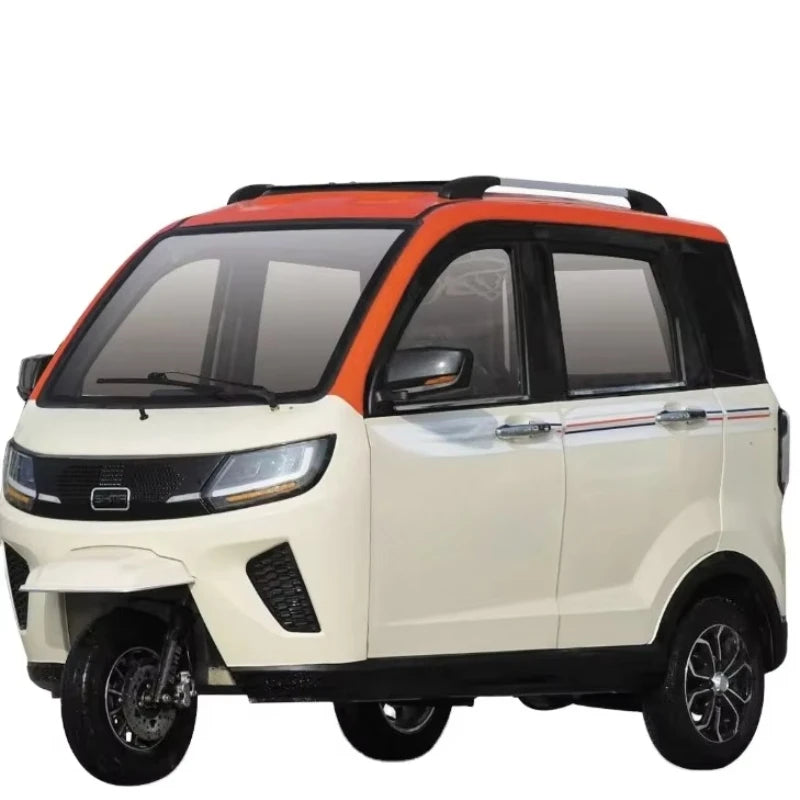 4 Door 3 Seat Passenger Tricycle Close Cabin Scooter Tricycle Motorcycle Adult Electric Tricycle