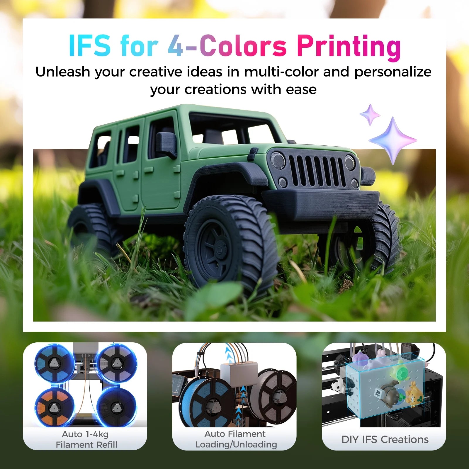 AD5X 3D Printer, Multi-Color Printer for Beginners Home DIY, 1Count, 8.7 X 8.7 X 8.7"