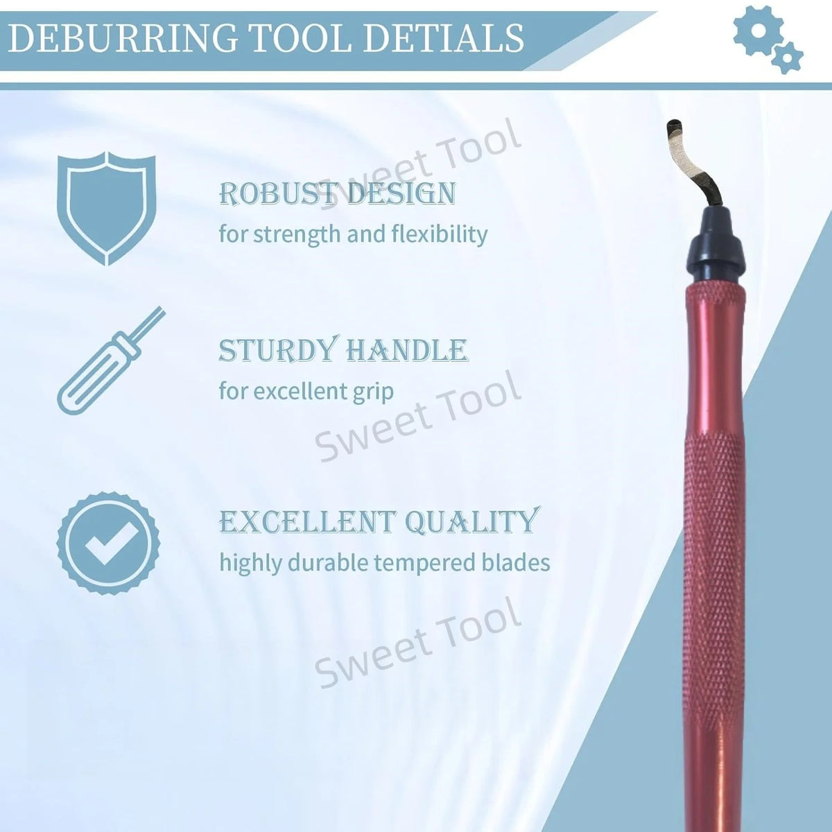 Deburring Tool Kit RB1228 with 10 MIX Blades Burr Remover Metal Hand Tool Set for Copper Aluminum Plastic Anti-Slip Burr Handle