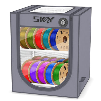 3D Printer Filament Storage Box 2 Tiers Metal with Thermo-Hygrome
