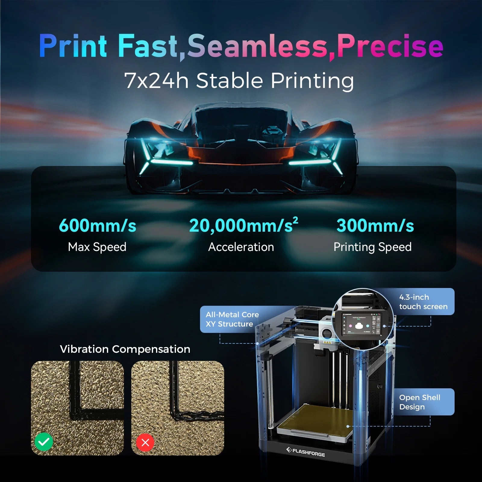 AD5X 3D Printer, Multi-Color Printer for Beginners Home DIY, 1Count, 8.7 X 8.7 X 8.7"