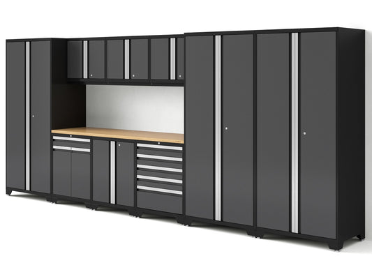 Transform Your Garage with the Pro Series 10PC Heavy-Duty Cabinet Set – Premium 18-Gauge Steel, Fully-Welded and Spacious 192" W X 24" D X 84.75" H Design