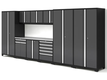 Transform Your Garage with the Pro Series 10PC Heavy-Duty Cabinet Set – Premium 18-Gauge Steel, Fully-Welded and Spacious 192" W X 24" D X 84.75" H Design