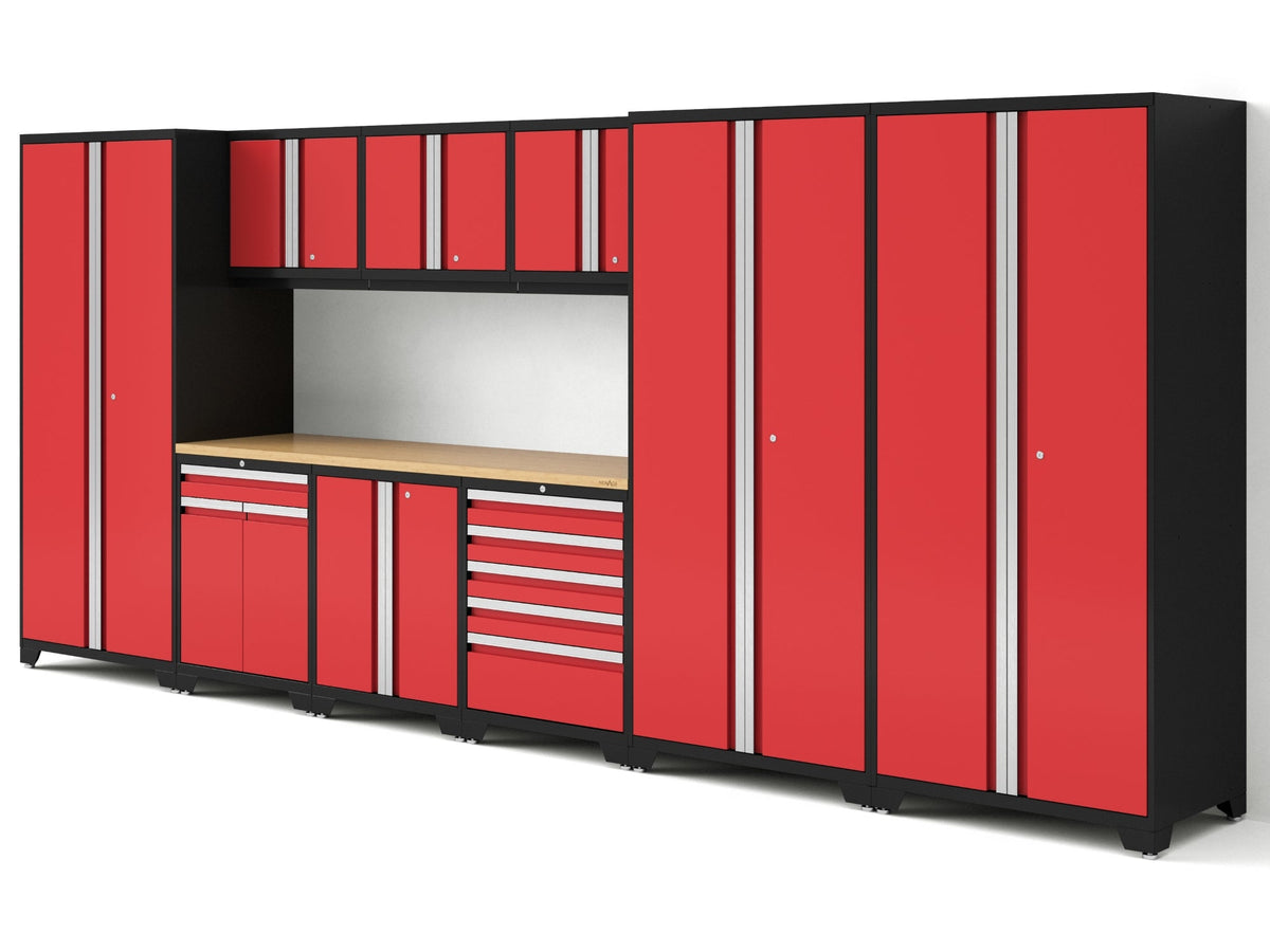 Transform Your Garage with the Pro Series 10PC Heavy-Duty Cabinet Set – Premium 18-Gauge Steel, Fully-Welded and Spacious 192" W X 24" D X 84.75" H Design