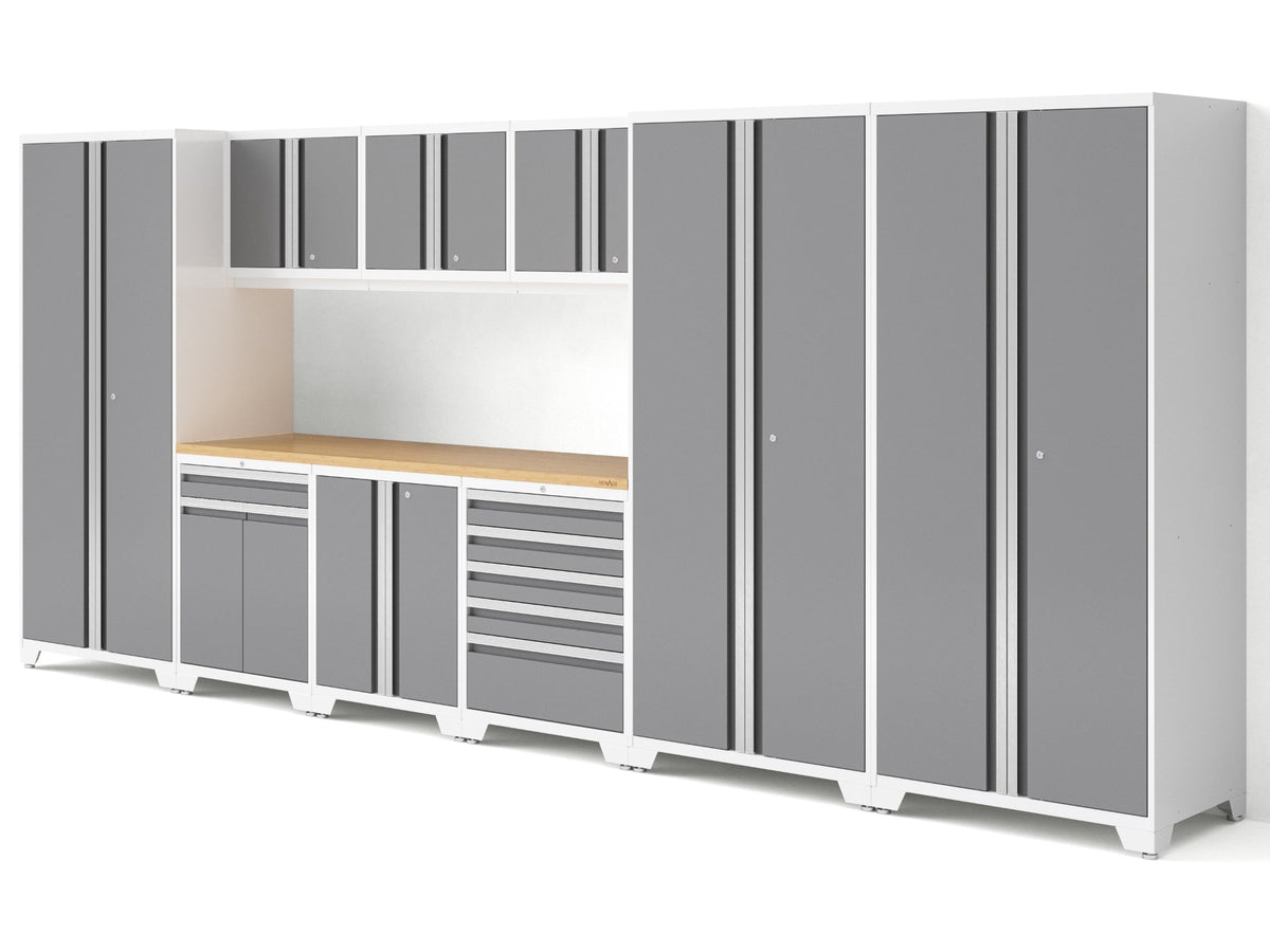 Transform Your Garage with the Pro Series 10PC Heavy-Duty Cabinet Set – Premium 18-Gauge Steel, Fully-Welded and Spacious 192" W X 24" D X 84.75" H Design