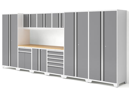 Transform Your Garage with the Pro Series 10PC Heavy-Duty Cabinet Set – Premium 18-Gauge Steel, Fully-Welded and Spacious 192" W X 24" D X 84.75" H Design
