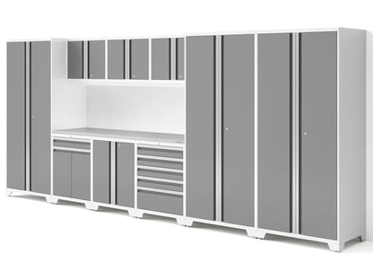 Transform Your Garage with the Pro Series 10PC Heavy-Duty Cabinet Set – Premium 18-Gauge Steel, Fully-Welded and Spacious 192" W X 24" D X 84.75" H Design