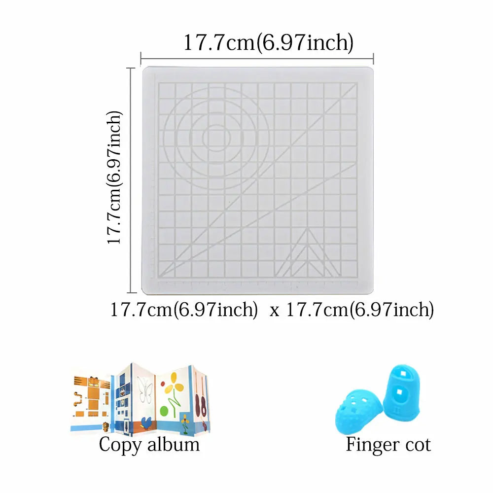 3D Printing Pen Silicone Design Mat with 2 Finger Protectors Template Drawing Tools Silicone Pad Drawing Tools for Kids Adults