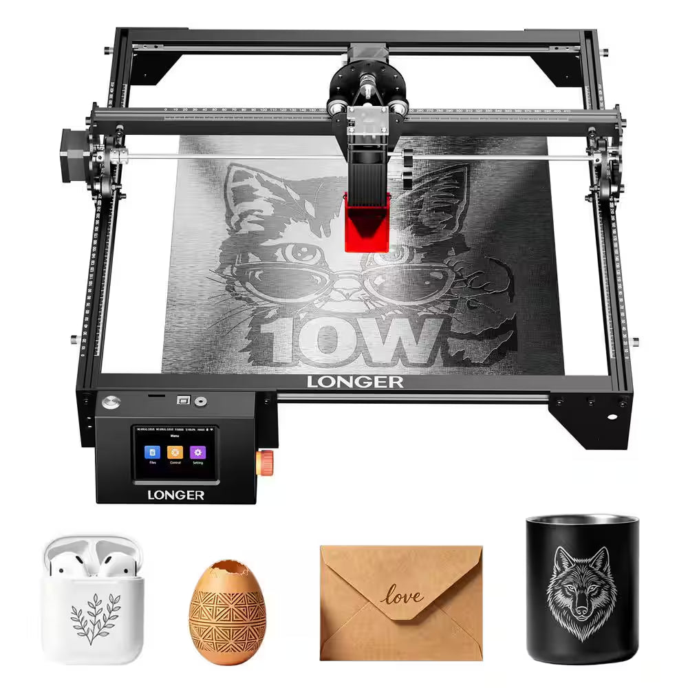 10-Watt Laser Cutter Engraver CNC Machine 15.7 In. X 15.7 In. Working Area 32-Bit Motherboard