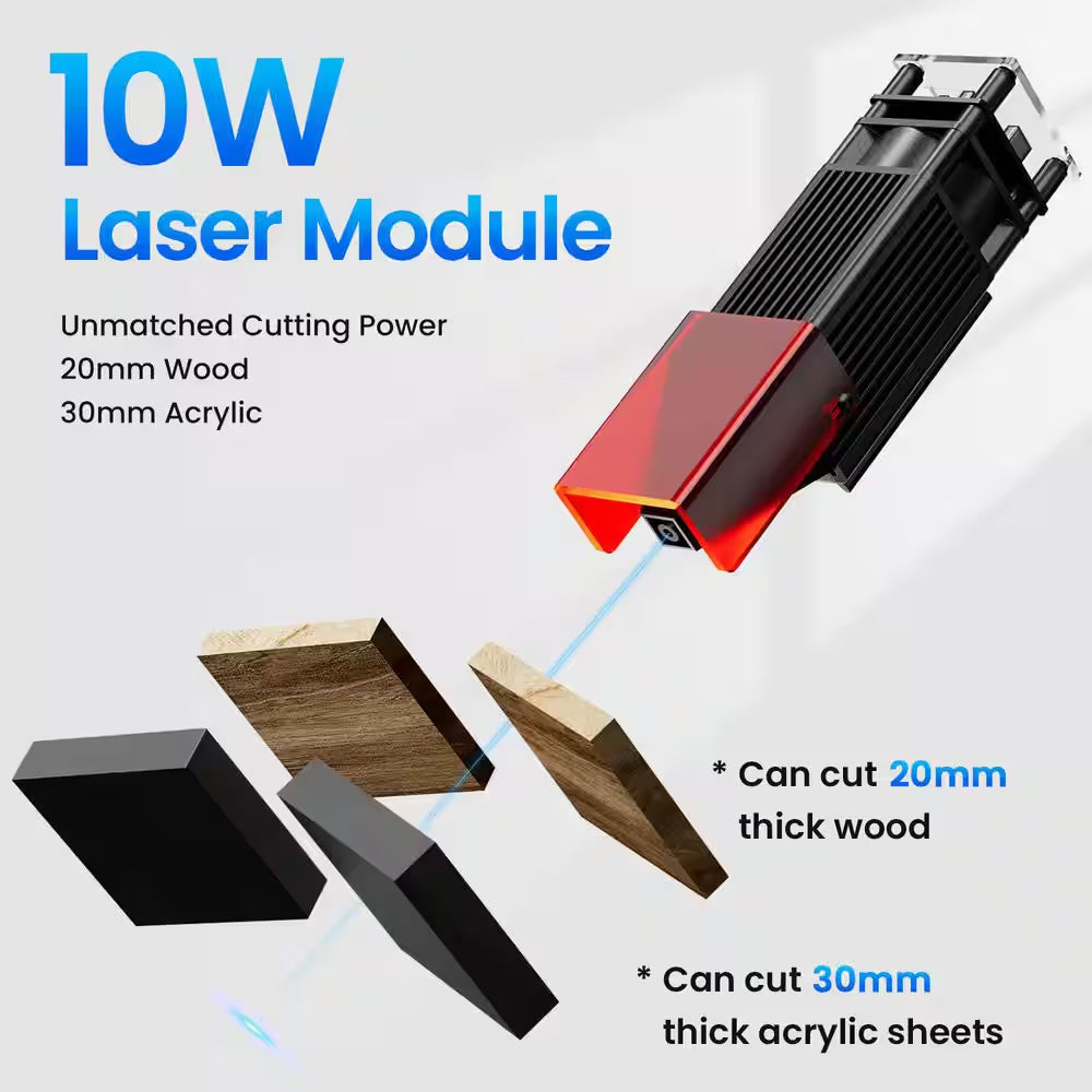 10-Watt Laser Cutter Engraver CNC Machine 15.7 In. X 15.7 In. Working Area 32-Bit Motherboard