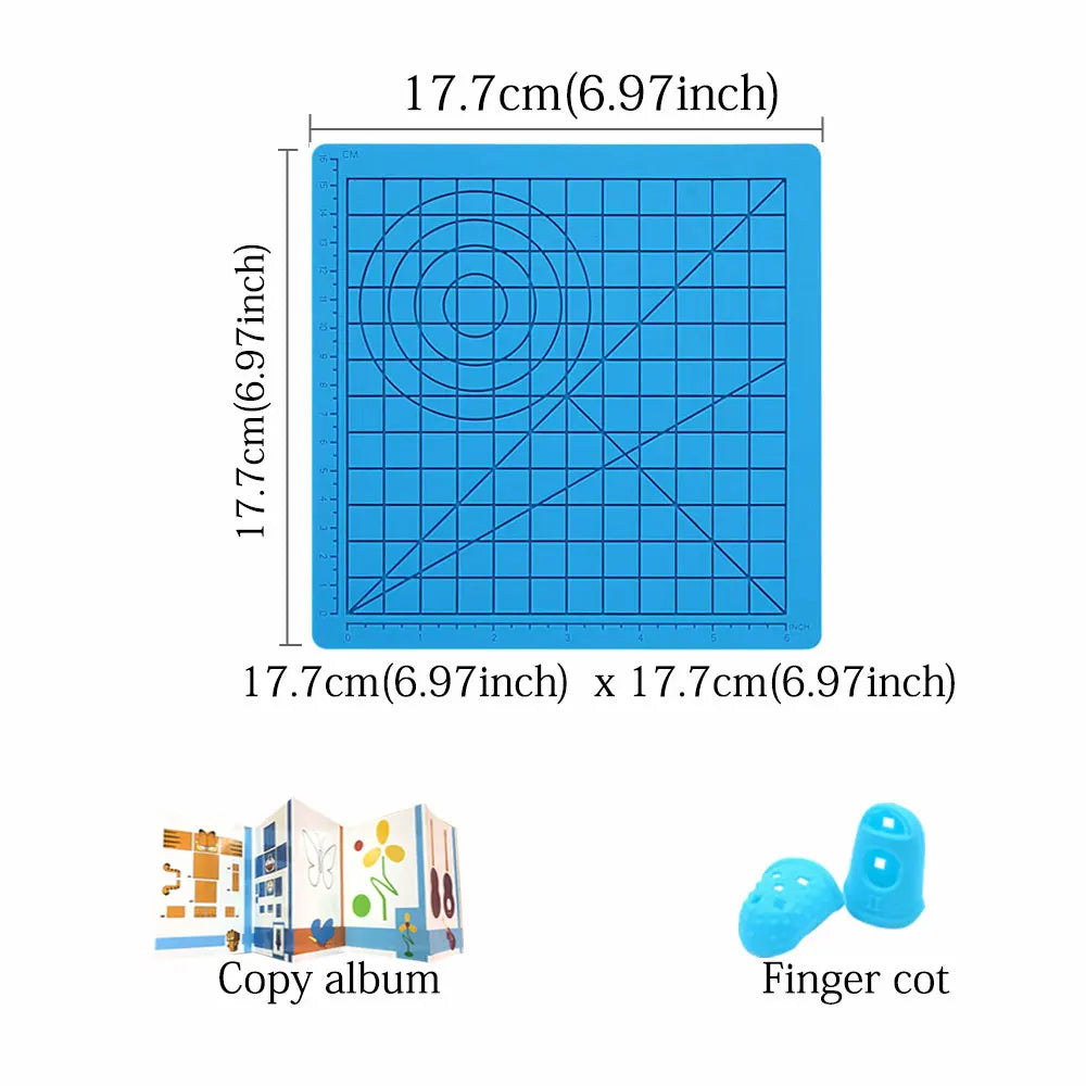 3D Printing Pen Silicone Design Mat with 2 Finger Protectors Template Drawing Tools Silicone Pad Drawing Tools for Kids Adults