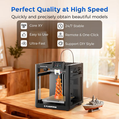 3D Printer Adventurer 5M, 3D Printers for Beginners Home DIY, High Speed Print Size 8.7 X 8.7 X 8.7In, Black