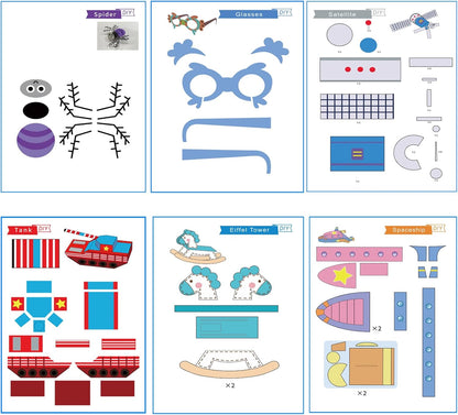 3D Printing Drawing Book,3D Printer Drawing Molds Paper Stencils for 3D Printing Pen,Reusable Colorful Painting Graffiti Template 21 Sheets 42 Patterns with a PVC Transparent Board.