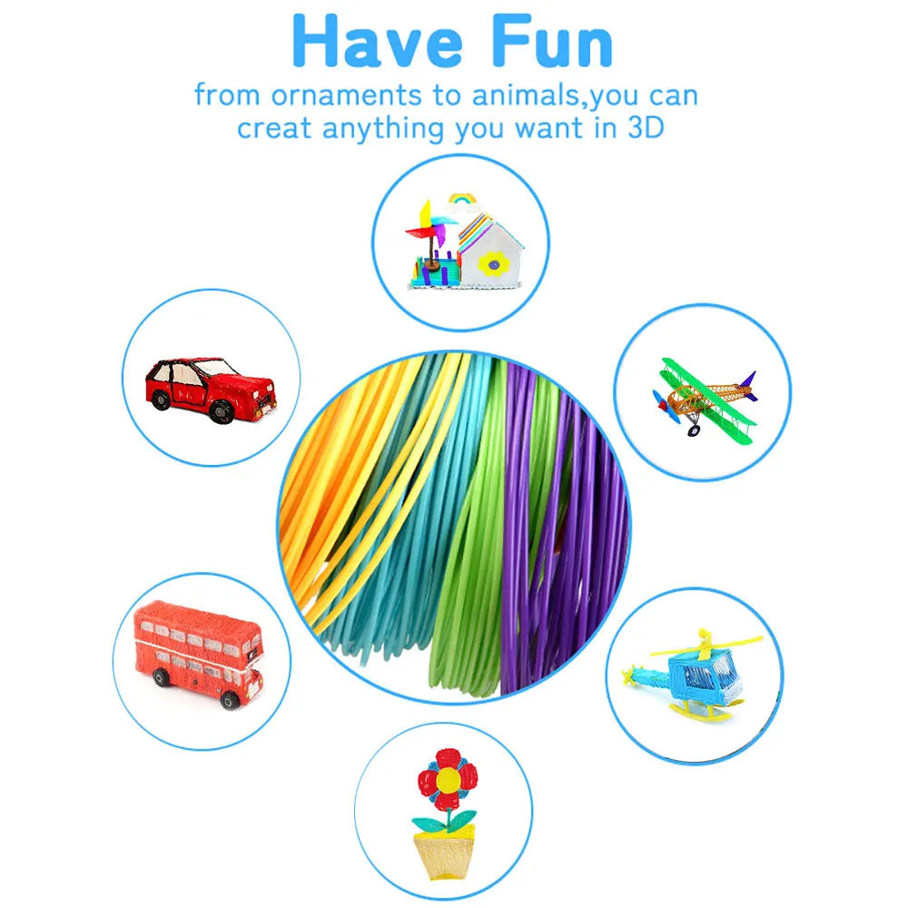 PLA 3D Printing Pen Filament 10/12Colors Diameter 1.75Mm 18M 36M 50M Drawing Tasteless Plastic Materials for 3D Printer 3D Pens