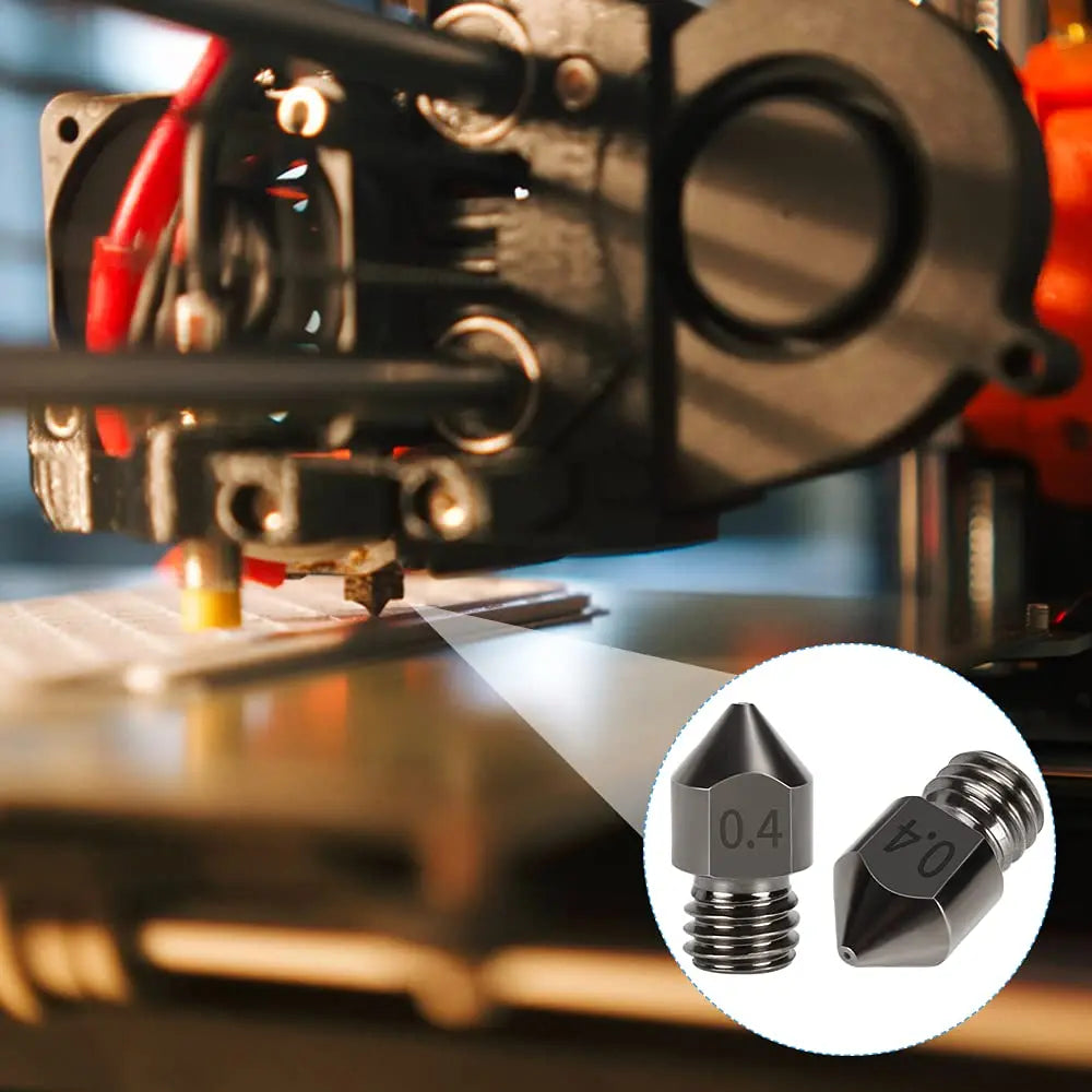 5PCS Hardened Steel MK8 Nozzle 0.4Mm Hotend Extruder All Metal Nozzle for Cr-10/Ender 3/Ender 3S/5/6 3D Printer 1.75Mm
