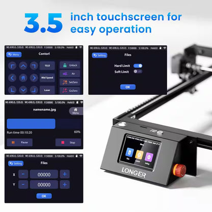 10-Watt Laser Cutter Engraver CNC Machine 15.7 In. X 15.7 In. Working Area 32-Bit Motherboard