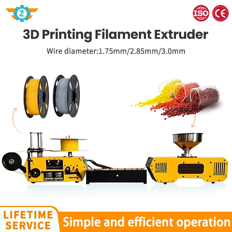 HT400 Desktop Extruder 3D Printing Filament Maker Automatic Wire Diameter 1.75Mm 3Mm for PLA PETG PA ABS PC PP ABS