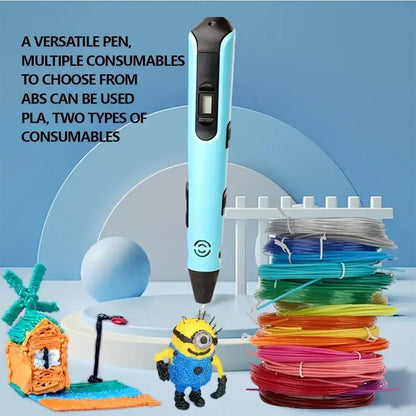 New 3D Printing Pen Children DIY Painting Toys Upgraded LCD Screen Creative Handmade Toys Niche Holiday Gift PLA Filagment