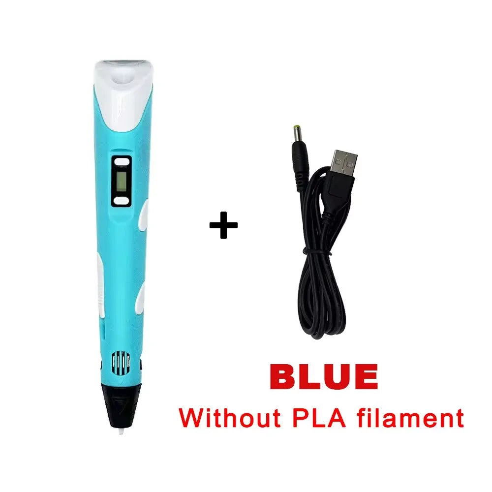 New Generation LED Display Electronic 3D Printing Pen Three-Dimensional Graffiti Painting Tool DIY Smart Toy Birthday Gift