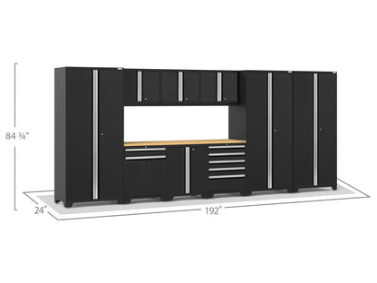 Transform Your Garage with the Pro Series 10PC Heavy-Duty Cabinet Set – Premium 18-Gauge Steel, Fully-Welded and Spacious 192" W X 24" D X 84.75" H Design