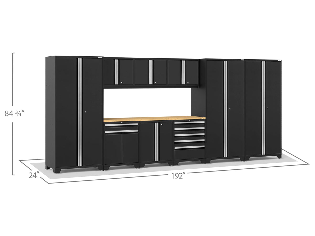 Transform Your Garage with the Pro Series 10PC Heavy-Duty Cabinet Set – Premium 18-Gauge Steel, Fully-Welded and Spacious 192" W X 24" D X 84.75" H Design