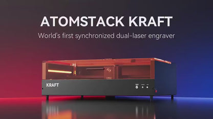 AtomStack Kraft Dual-laser Engraver 20W Diode + 1.2W IR (Engraves 300 + Materials)